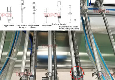 Automatic servo filling machine Long filling nozzles